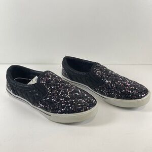 Justice loafers sneakers‎ glittery black white